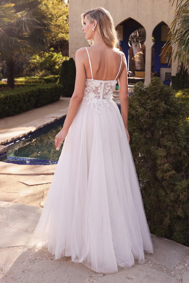 Vestido de novia de tul con detalle de encaje en capas CB072W de Ladivine K12446 - Imagen 2