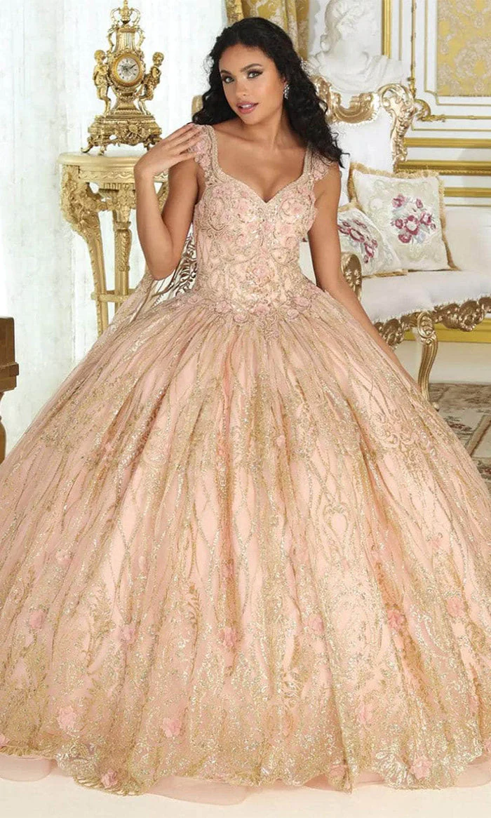 Vestido de quinceañera con detalles florales LK207